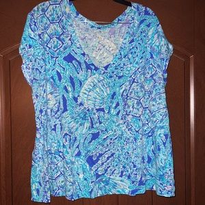 Lilly Pulitzer Daley Top Tortuga Time XL